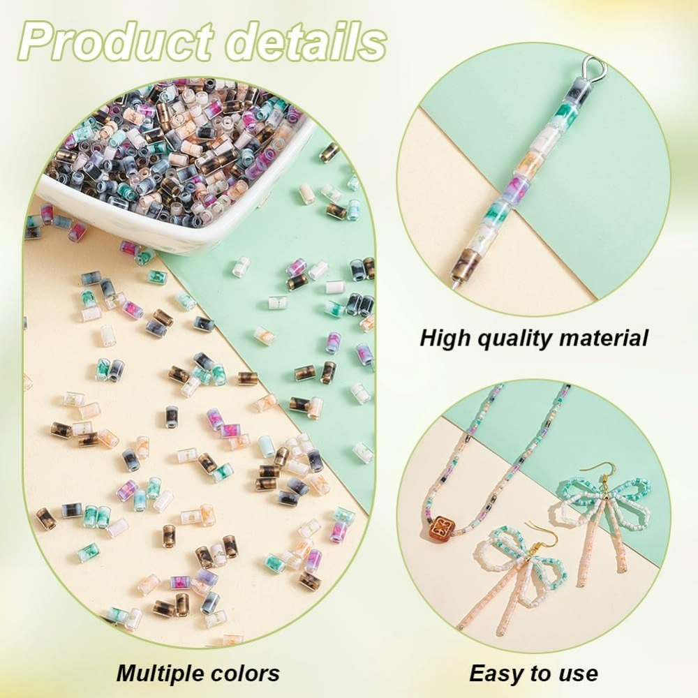 720pcs 6 Colors Tube Beads 24g - مراجعة Embroidery Craft وسعره