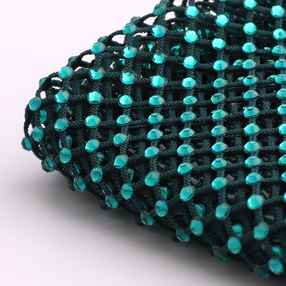 Blue Zircon Rhinestones Mesh A - مراجعة Crystal Mesh Fabric وسعره