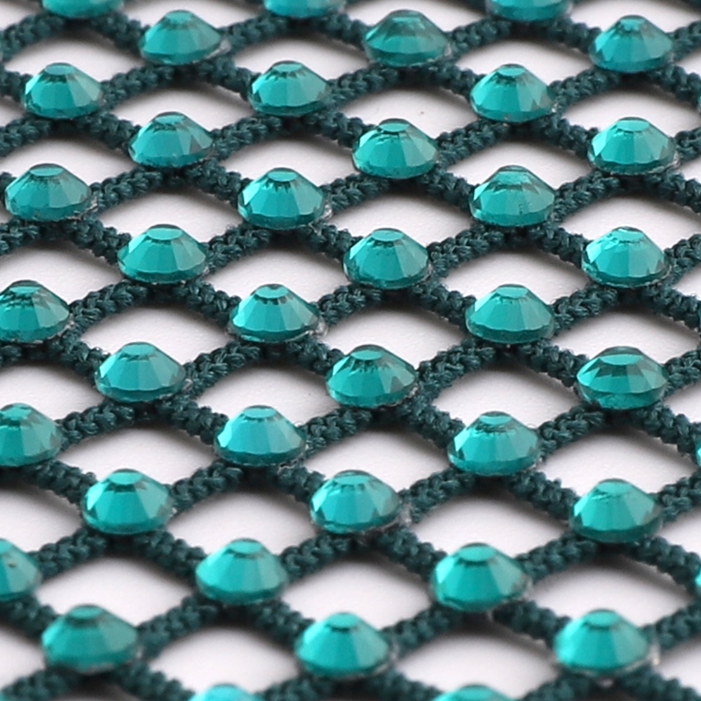 Blue Zircon Rhinestones Mesh A - مراجعة Crystal Mesh Fabric وسعره