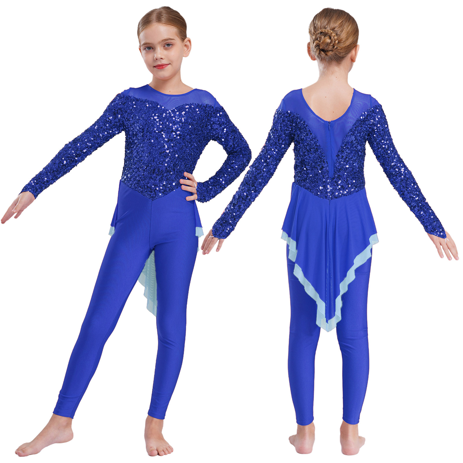 Kids Girls Ballet Dance Jumpsu - مراجعة Rhinestone Banding Trim وسعره