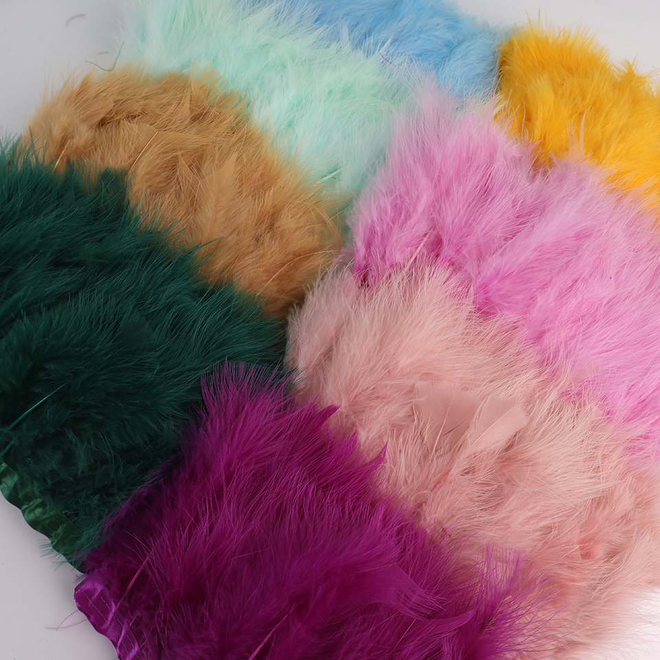10 Meters Natural Turkey Marab - مراجعة Feather Trim Marabou وسعره