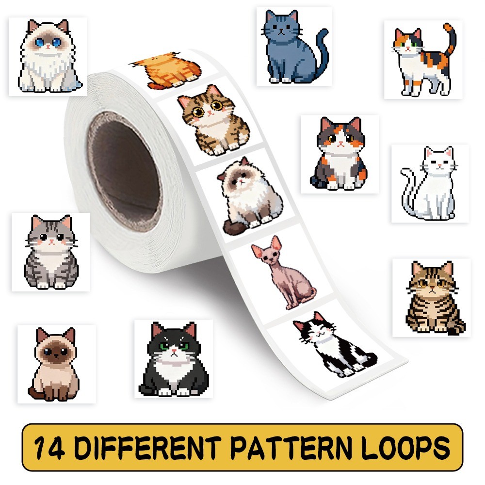 500 Pcs/Roll Cute Pixel Cat St - مراجعة Craft Embellishment World وسعره