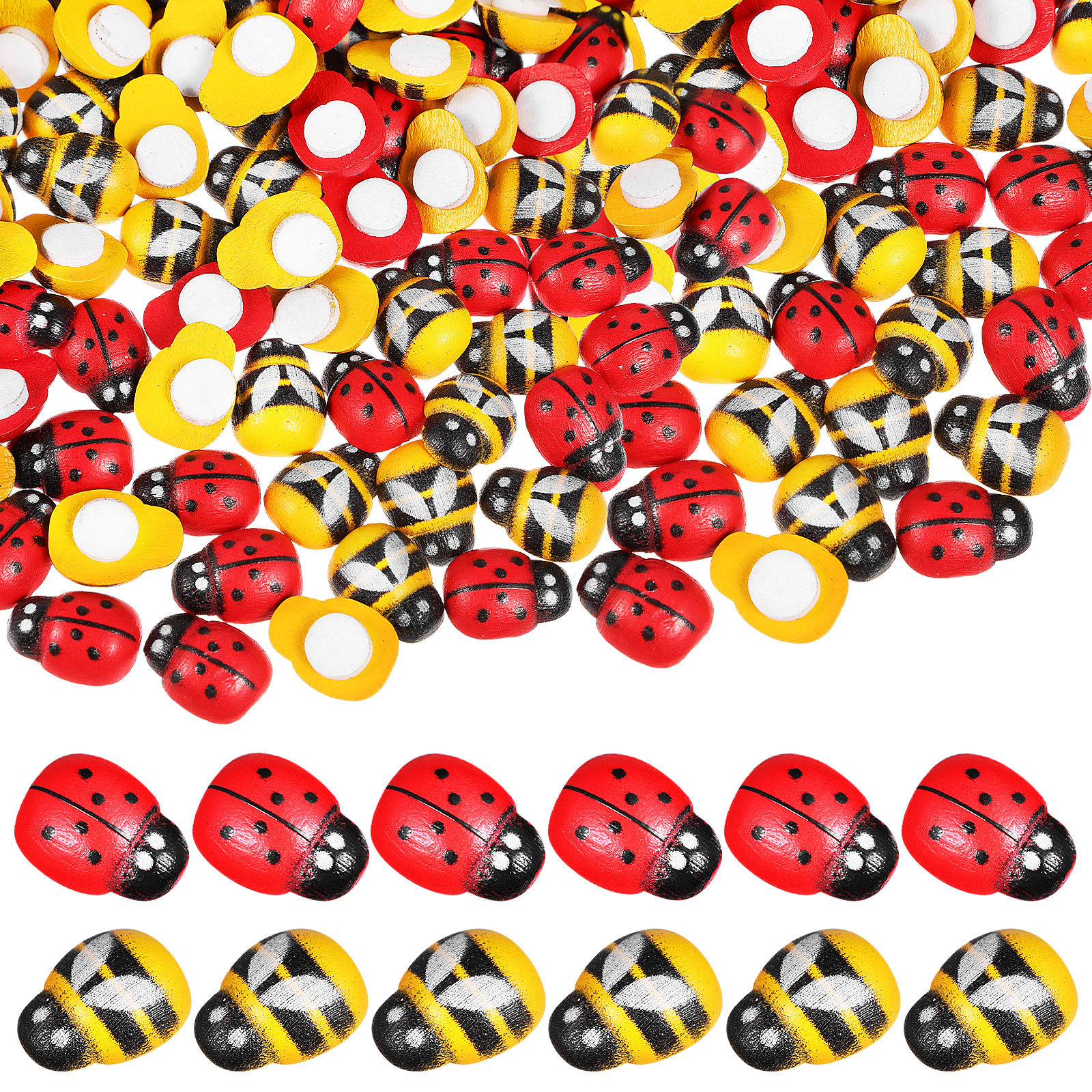 400Pcs Wooden Bee Ladybug Stic - مراجعة Craft Embellishment وسعره