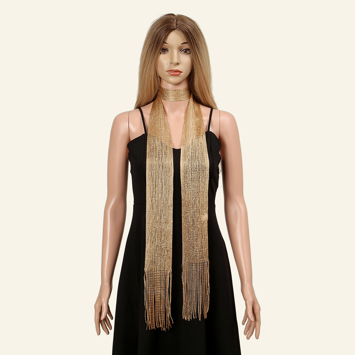 New Fashion Gold Silver Shiny  - مراجعة Tassel Fringe Trim وسعره