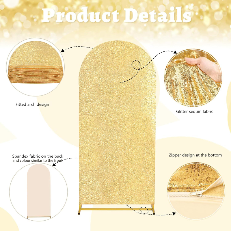 4 Colors 7 Sizes Sequin Arch F - مراجعة Sequin Fabric Panel وسعره