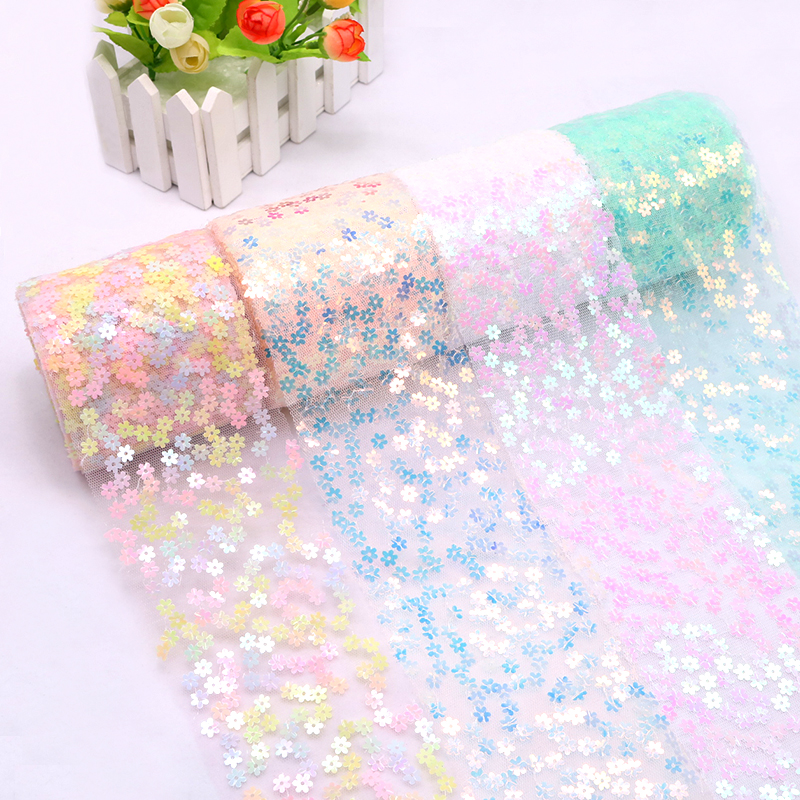 8cm 10cm 10 Yards Glitter Sequ - مراجعة Organza Ribbon Spool وسعره