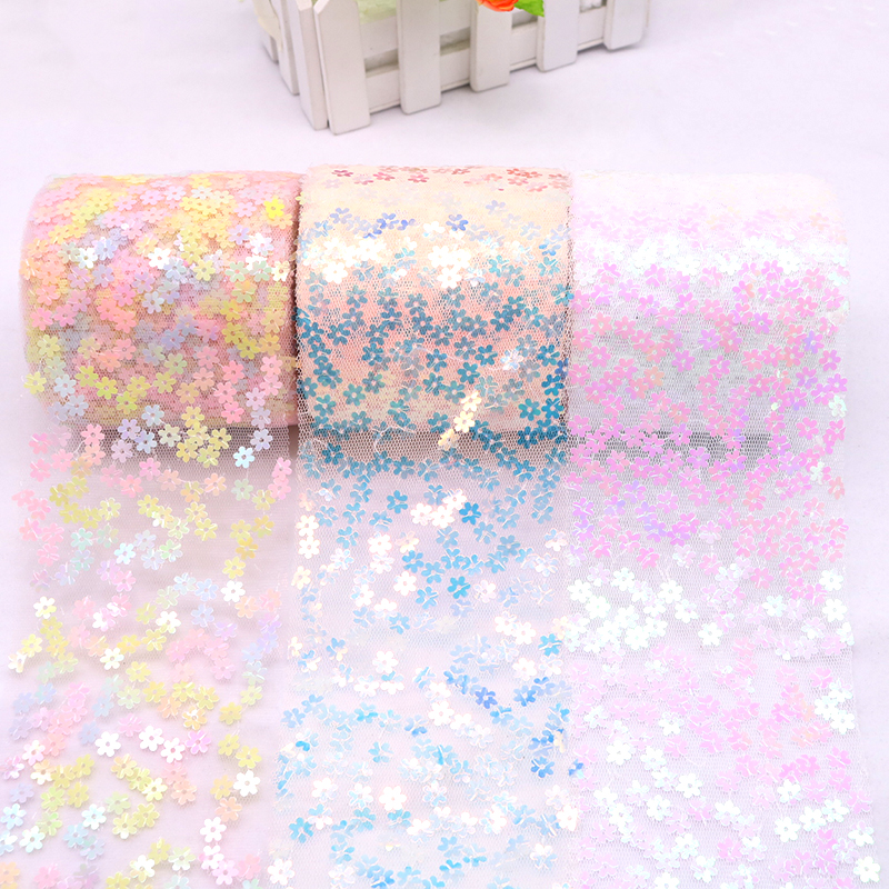 8cm 10cm 10 Yards Glitter Sequ - مراجعة Organza Ribbon Spool وسعره