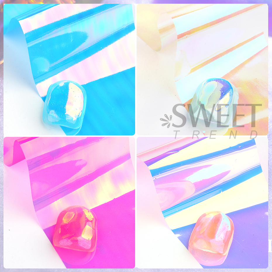 8pcs Holographic Aurora Film N - مراجعة Glitter Vinyl Roll وسعره