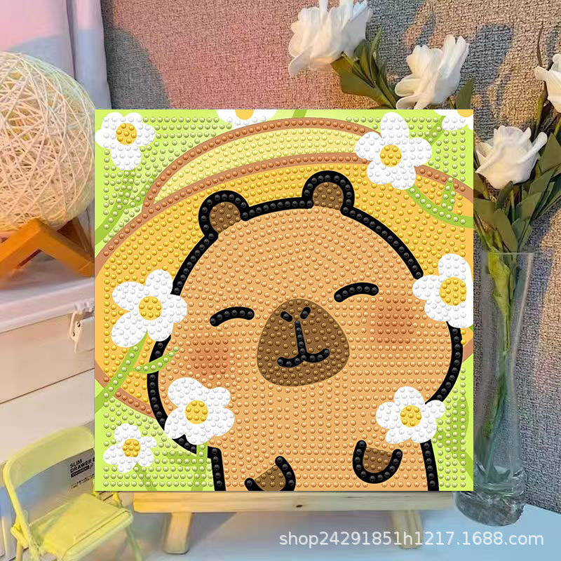 Cartoon Capibala Crystal Diamo - مراجعة Embroidery Embellishments وسعره