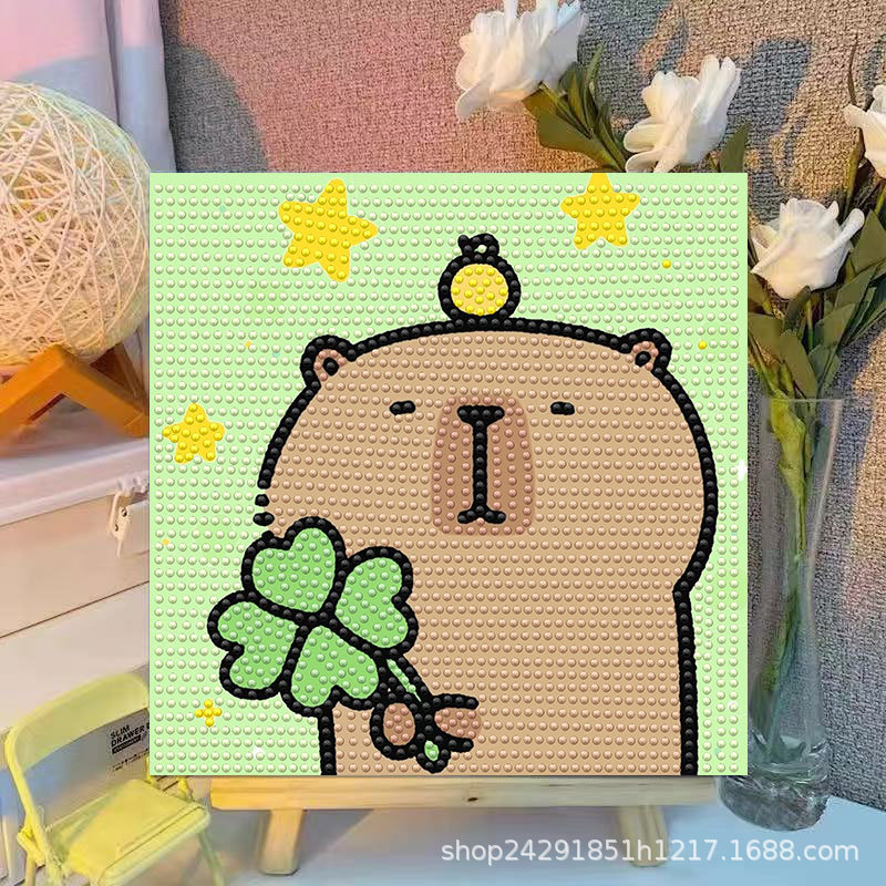 Cartoon Capibala Crystal Diamo - مراجعة Embroidery Embellishments وسعره