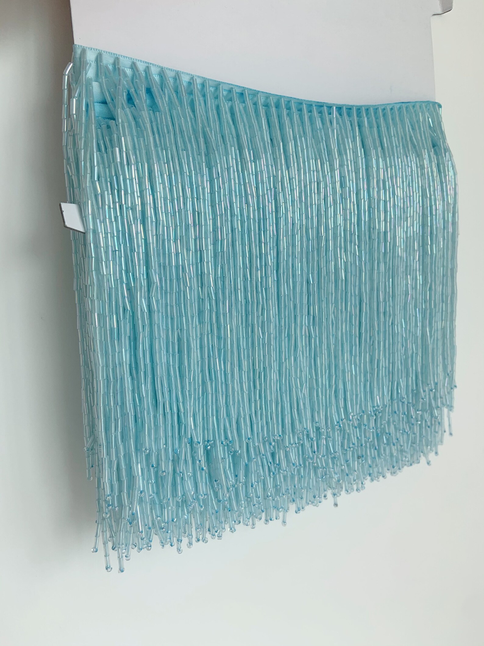 1 Yard Light Blue Bead Fringe  - مراجعة Beaded Trim Fringe وسعره