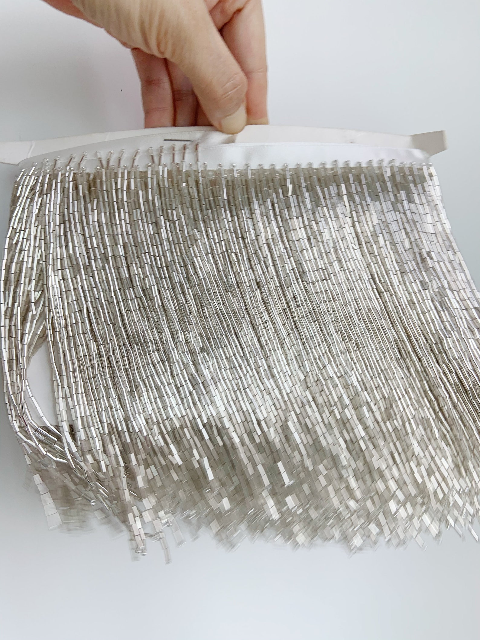 1 Yard Light Blue Bead Fringe  - مراجعة Beaded Trim Fringe وسعره