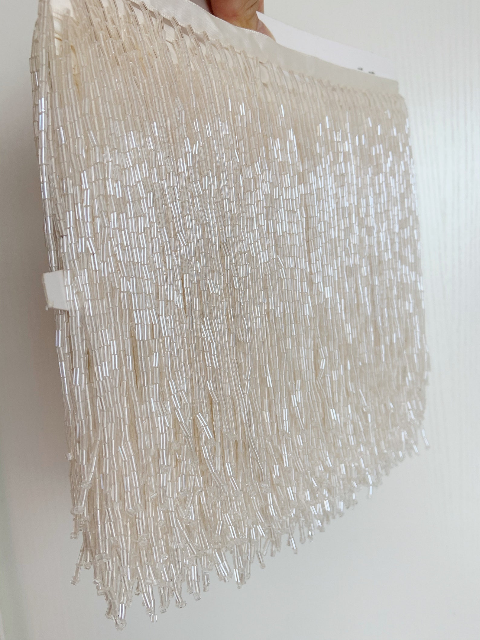 1 Yard Light Blue Bead Fringe  - مراجعة Beaded Trim Fringe وسعره
