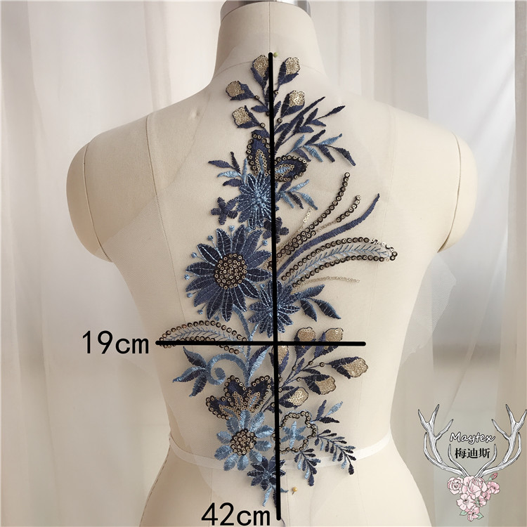 Clothing Gold Sequin Flower Pa - مراجعة Applique Patch Flower وسعره