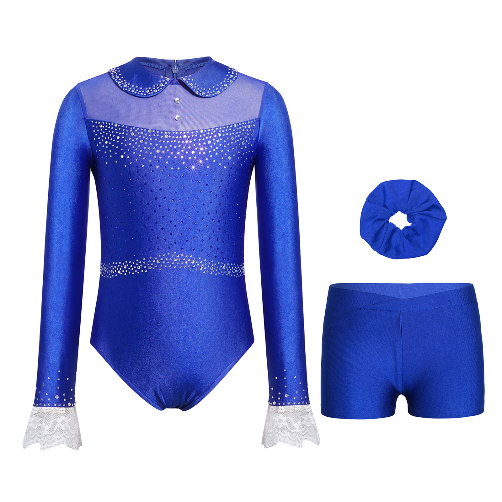 Girls Skating Ballet Dance Leo - مراجعة Rhinestone Banding Trim وسعره