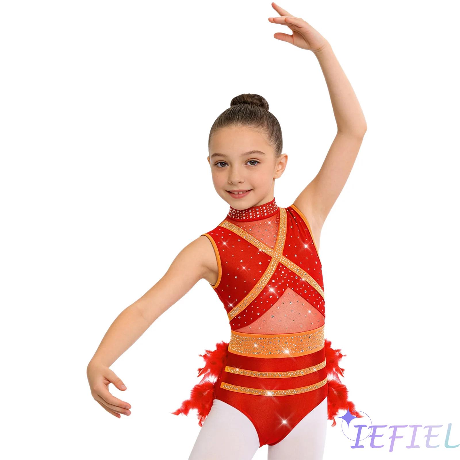 Kids Girls Latin Ballet Dance  - مراجعة Rhinestone Banding Trim وسعره
