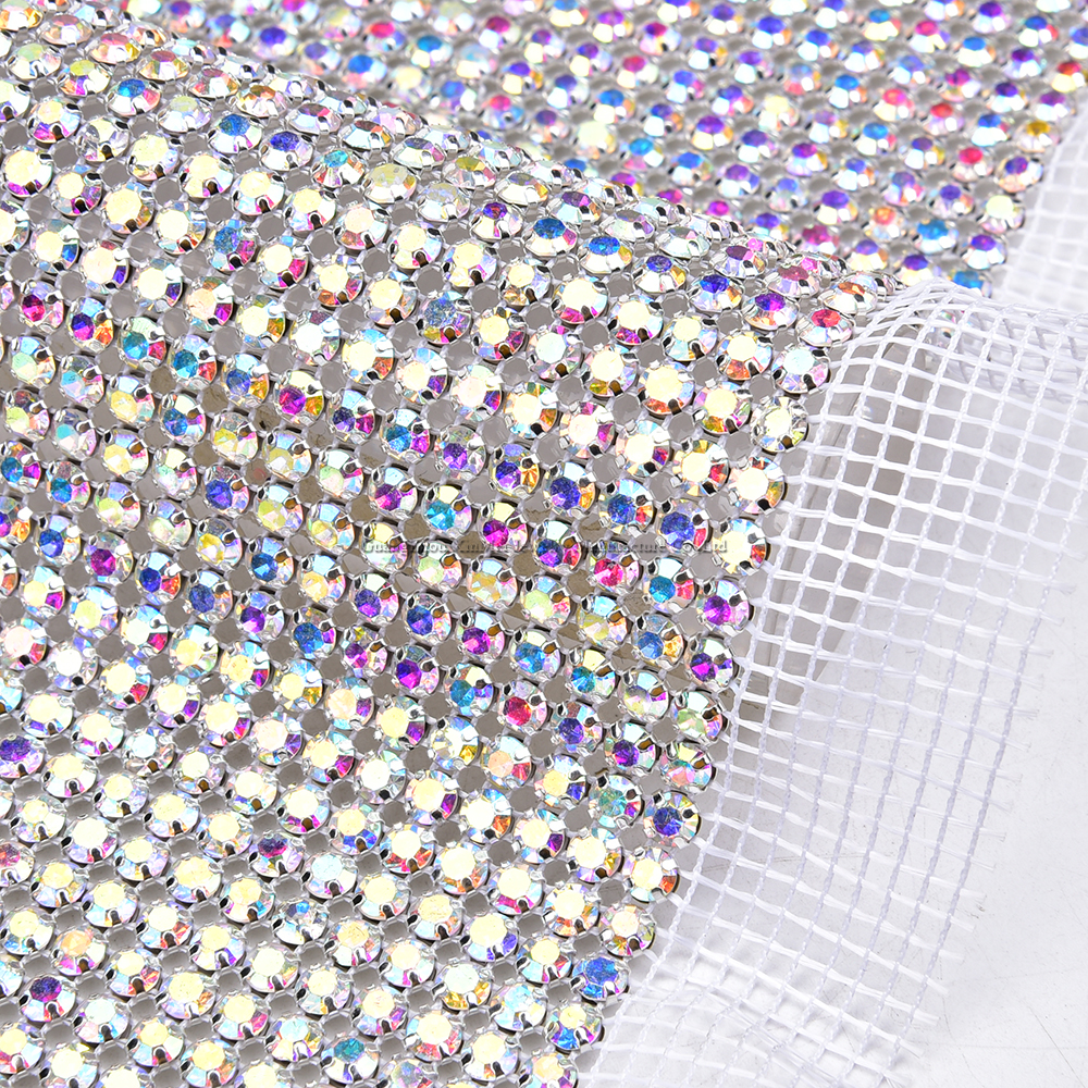 24 Rows Crystal AB Color Bling - مراجعة Crystal Mesh Fabric وسعره
