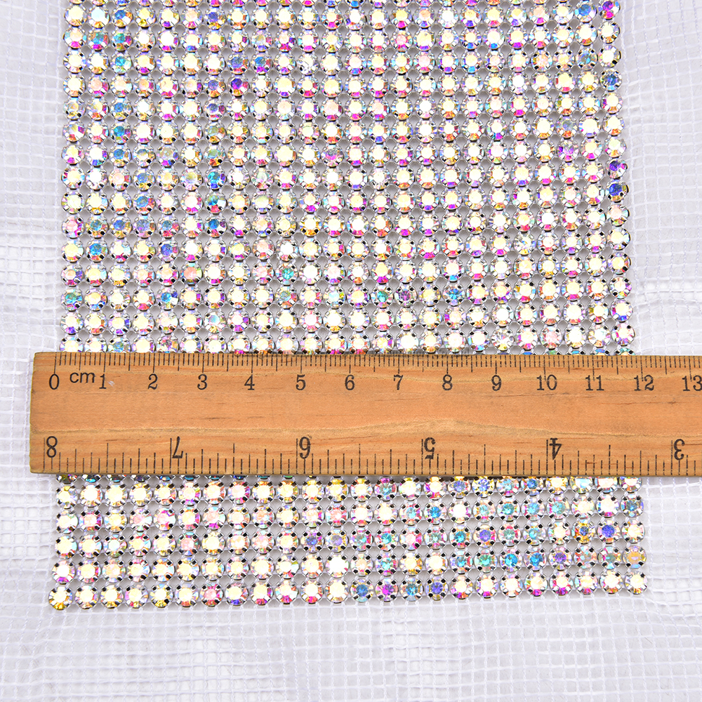 24 Rows Crystal AB Color Bling - مراجعة Crystal Mesh Fabric وسعره