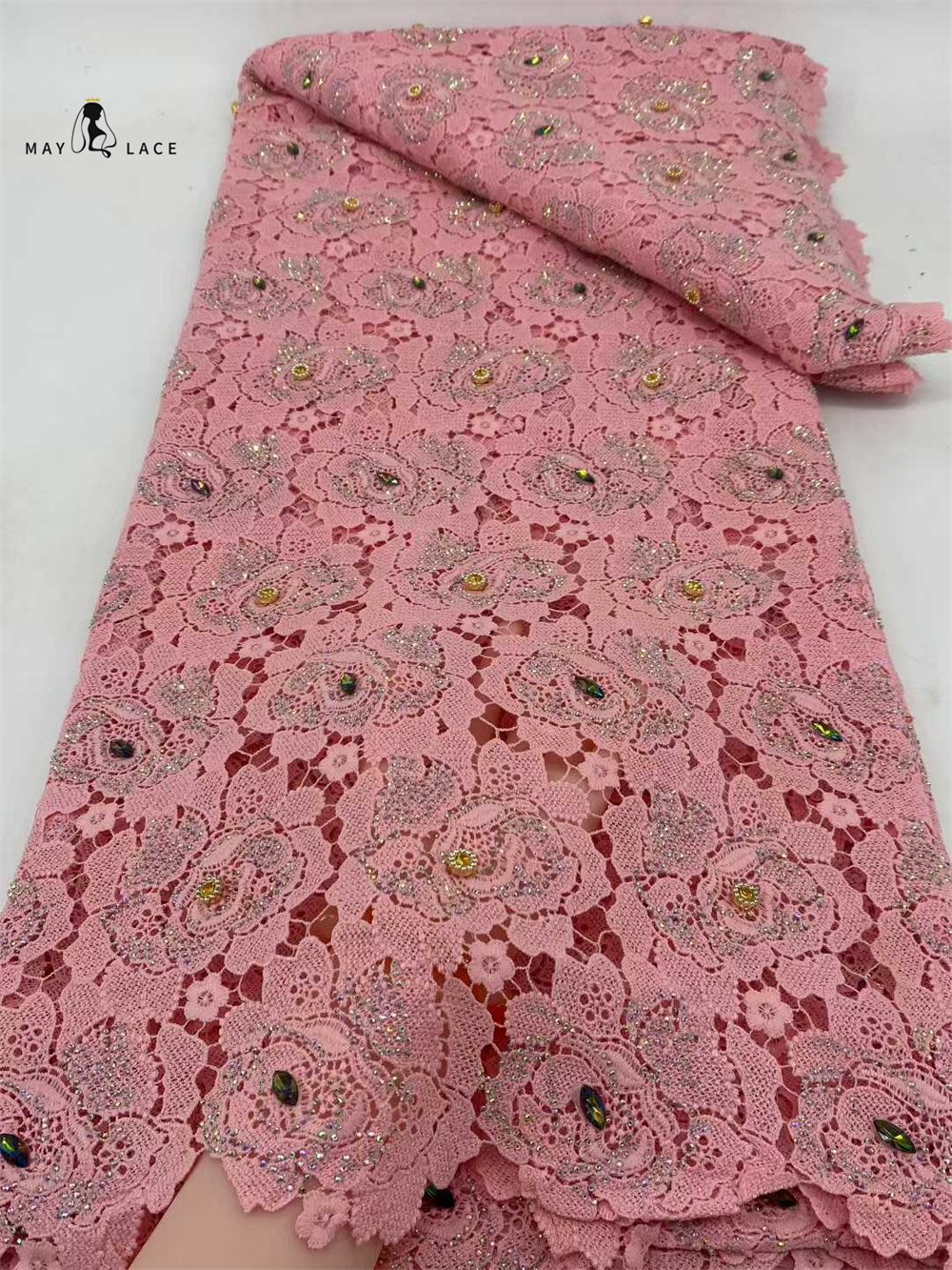 Latest Cord Guipure Lace Fabri - مراجعة Crystal Mesh Fabric وسعره