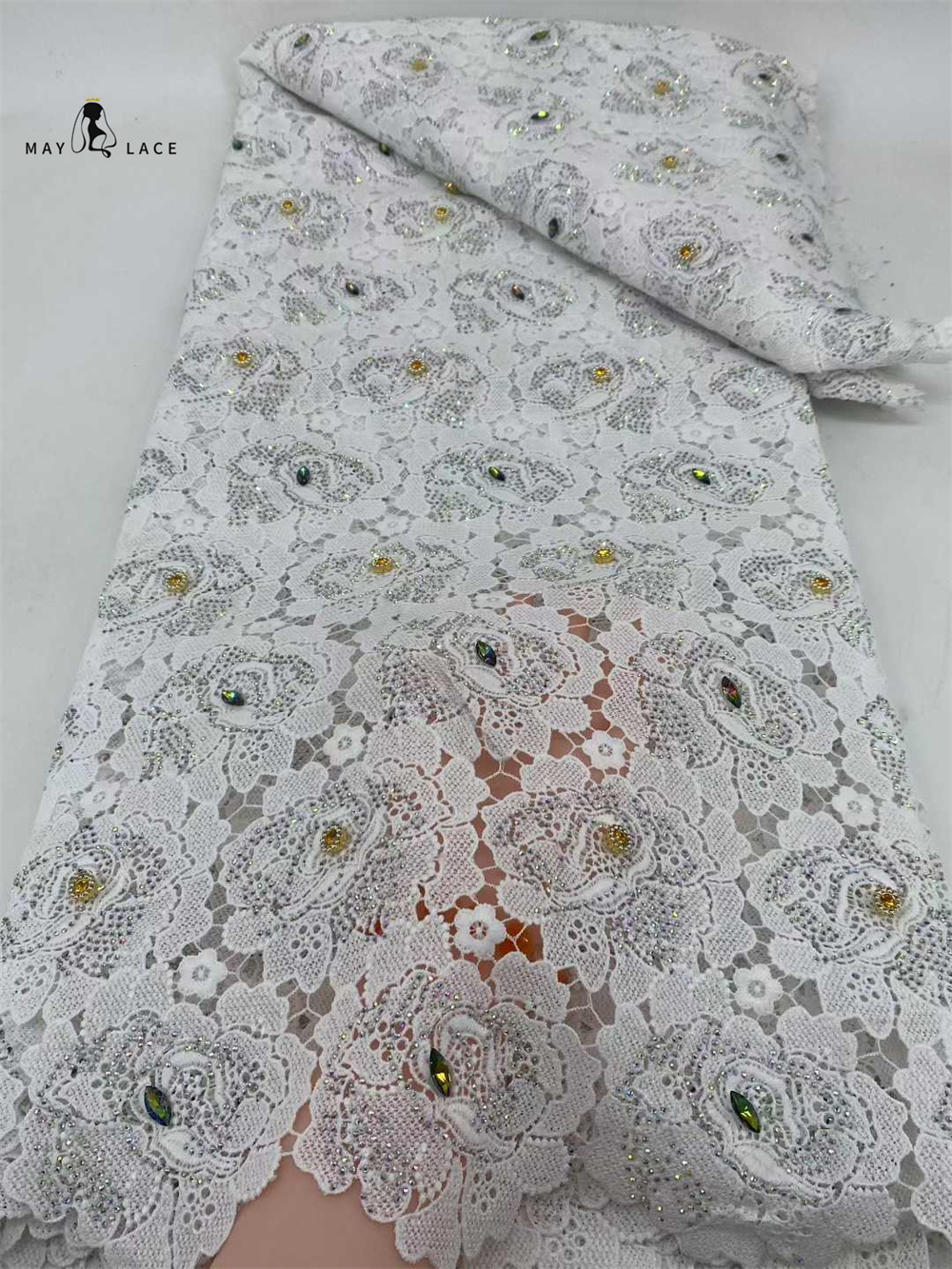 Latest Cord Guipure Lace Fabri - مراجعة Crystal Mesh Fabric وسعره