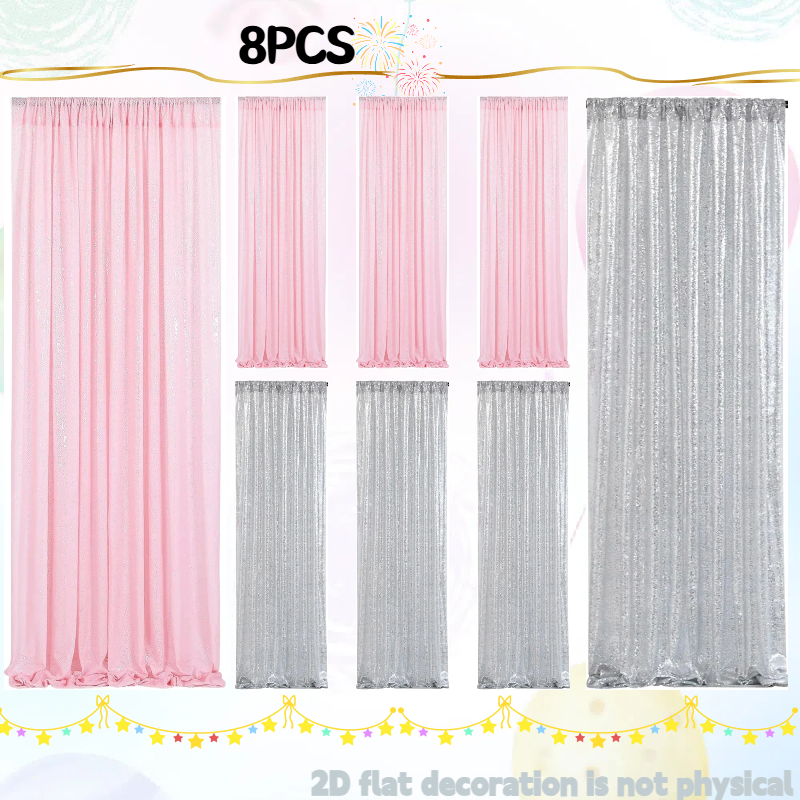 Pink&Silver Sequin Backdrop 2f - مراجعة Sequin Fabric Panel وسعره